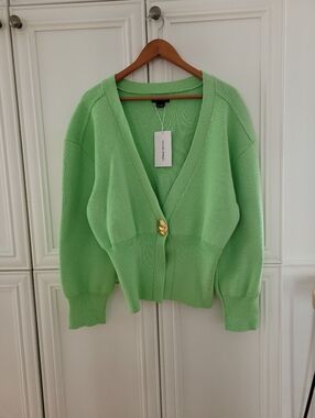 URBAN REVIVO PASTEL GREEN HEAVYWEIGHT CARDIGAN SWEATER SZ XXXL- NWT
